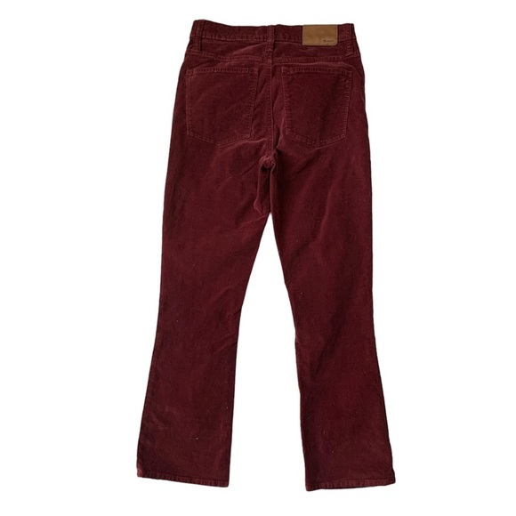 Madewell Womens Velvet Kick Out Crop Flare Burgundy Pants - Picture 4 of 7